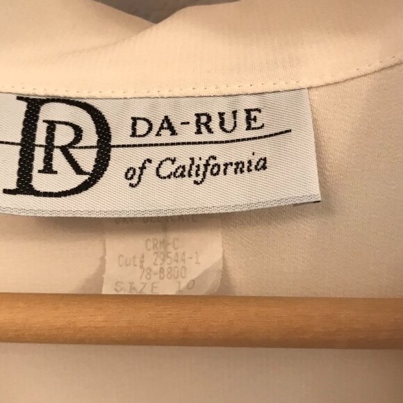 Da-Rue of California 70s Embroidered Tunic Top: Cream Geometric Blouse Size 10 - Picture 4 of 8